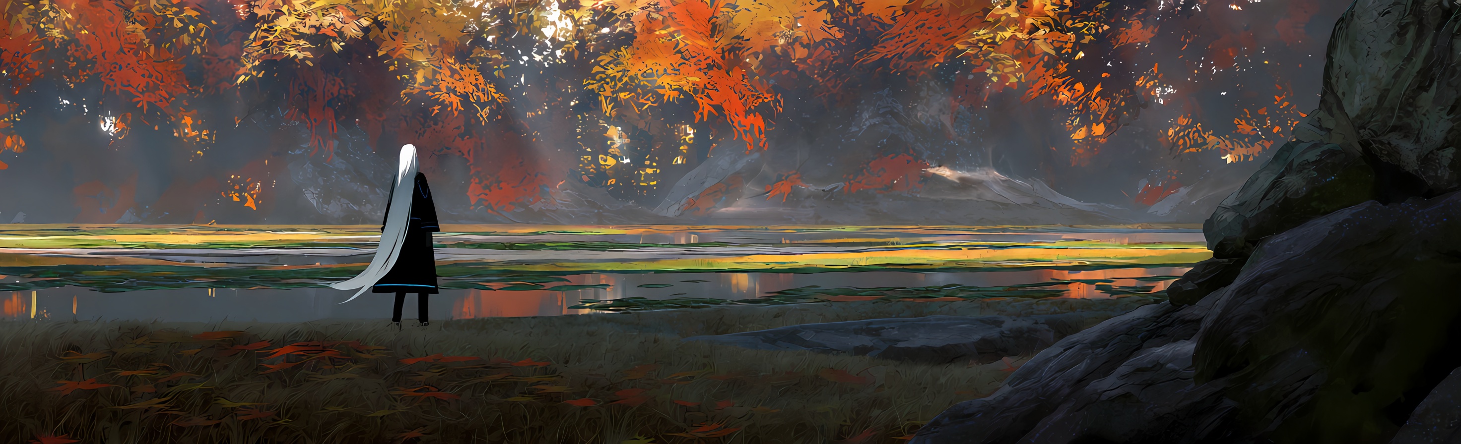 from behind,  wide shot,  (1girl) by 白纸 on Tensor.Art