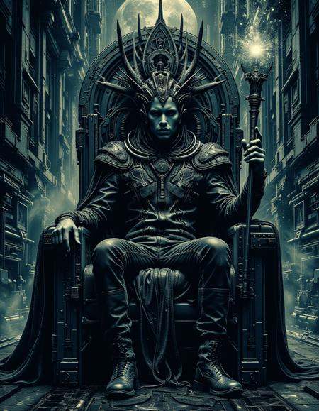A galactic monarch,  with an elaborate,  futuristic crown and regal robes on Tensor.Art