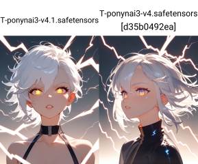 score_9_up,score_8_up,1girl,Phototropism,lightning face,white hair,