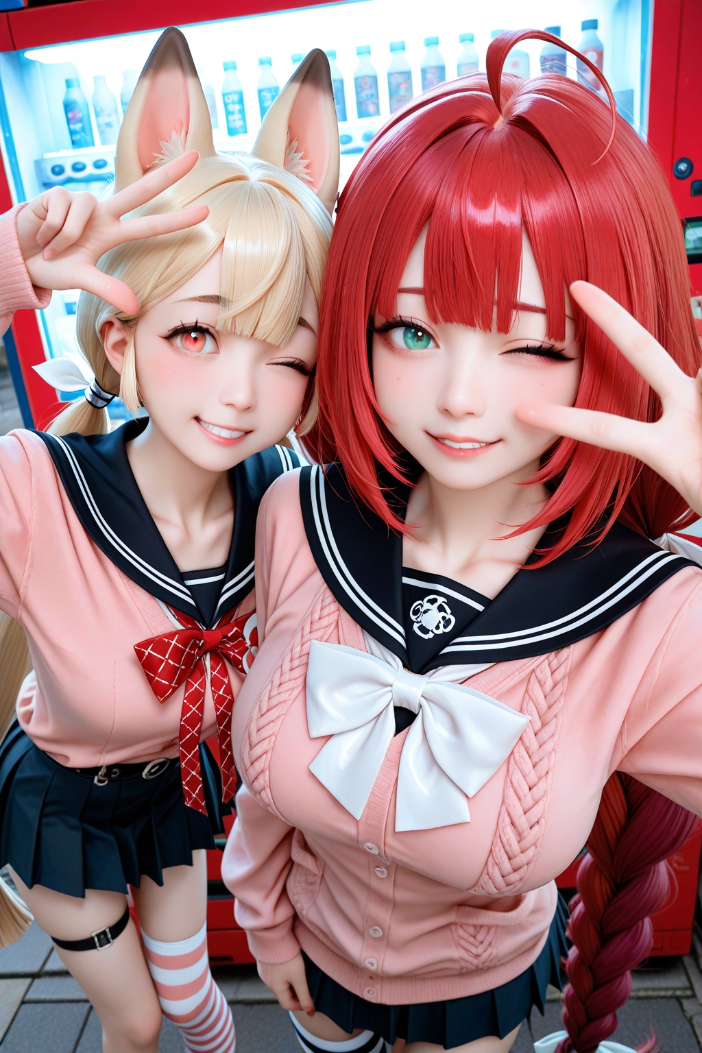 2girls,  alice thymefield,  vending machine by ZFAn on Tensor.Art