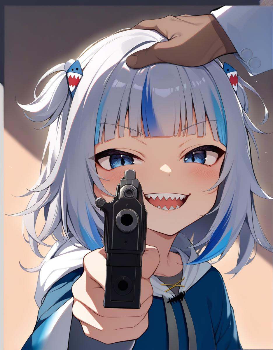 1girl,  blunt bangs,  grey hair on Tensor.Art