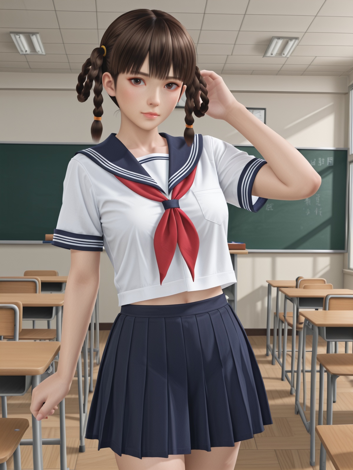 lei fang \(doax vv\),  serafuku,  classroom on Tensor.Art