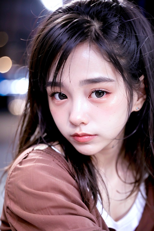 1girl,   <lora:sd-No.112-000014:0.8>, Tokyo street,night, cityscape,city lights,red jacket, upper body, facial close-up,, (8k, RAW photo, best quality, masterpiece:1.2),(realistic, photo-realistic:1.37),