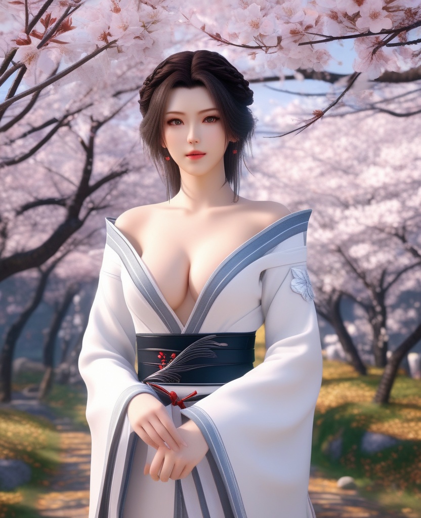 <lora:592-DA-XL-星辰变-姜立:0.8>(,1girl, ,best quality, ),looking at viewer,  ,ultra detailed 8k cg,ultra detailed background,ultra realistic 8k cg, ,masterpiece, (( , )),, ,science fiction,mole, ultra realistic 8k cg, ,    ,(,cherry blossoms, autumn leaves,perfect cherry blossom,   ), (cleavage),