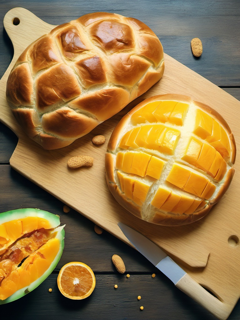 huangse,bread,no humans,orange theme,yellow theme,food,food focus,from above,melon bread,masterpiece,8K,realistic,UHD,<lora:huangse 1.0:1>,