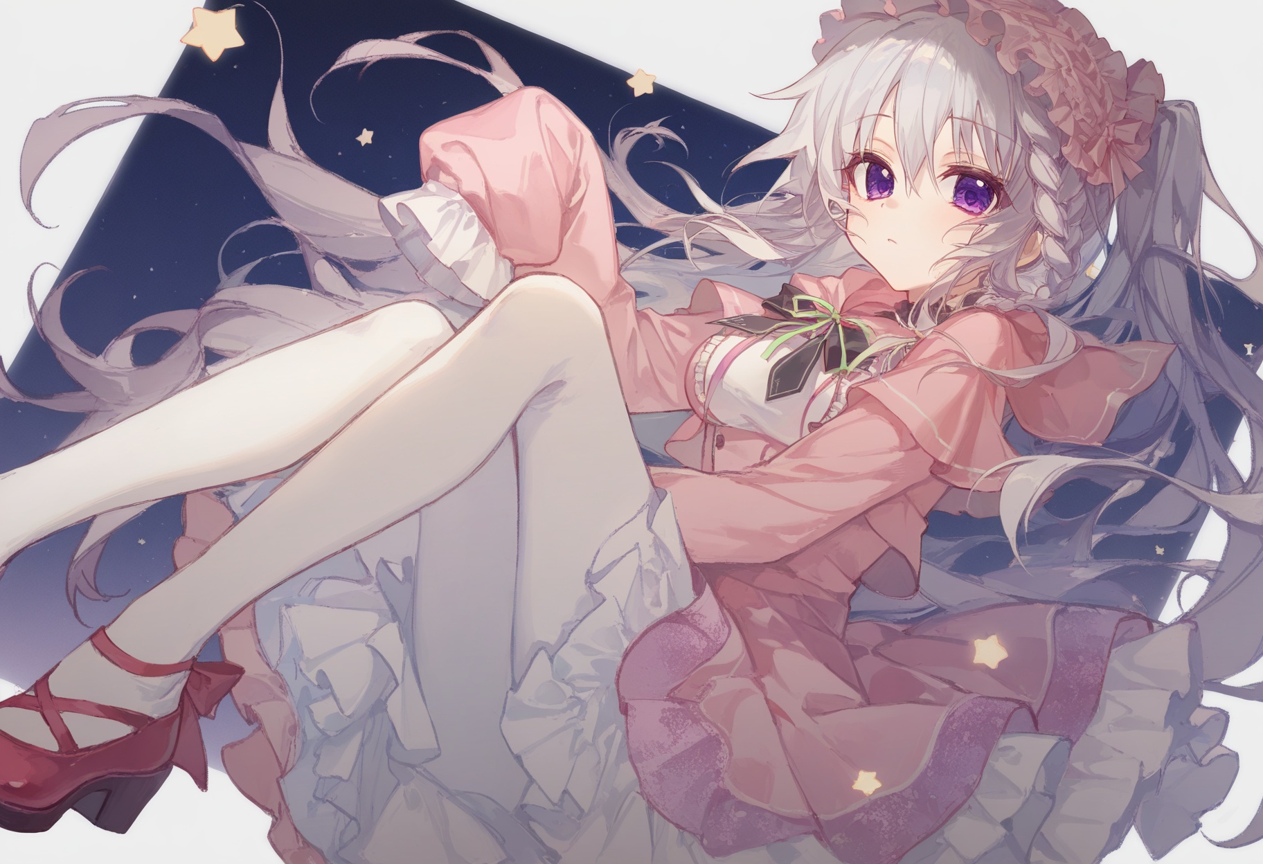 niimi sora, nimi_sora, 9-nine-, <lora:soraxl_noob:0.6>, year 2023, 1girl, alternate costume, dress, frilled dress, frills, lolita fashion, looking at viewer, pink capelet, pink dress, sleeves past fingers, sleeves past wrists, solo, sweet lolita, white pantyhose, best quality, amazing quality, very aesthetic, absurdres, artist:hachio81, artist:kumeki_(kk4615), [[[artist:gishiki_(gshk), akakura, artist:ciloranko, artist:tekito_midori, (artist:ningen_mame:0.4), (artist:hxxg:0.7)]]]