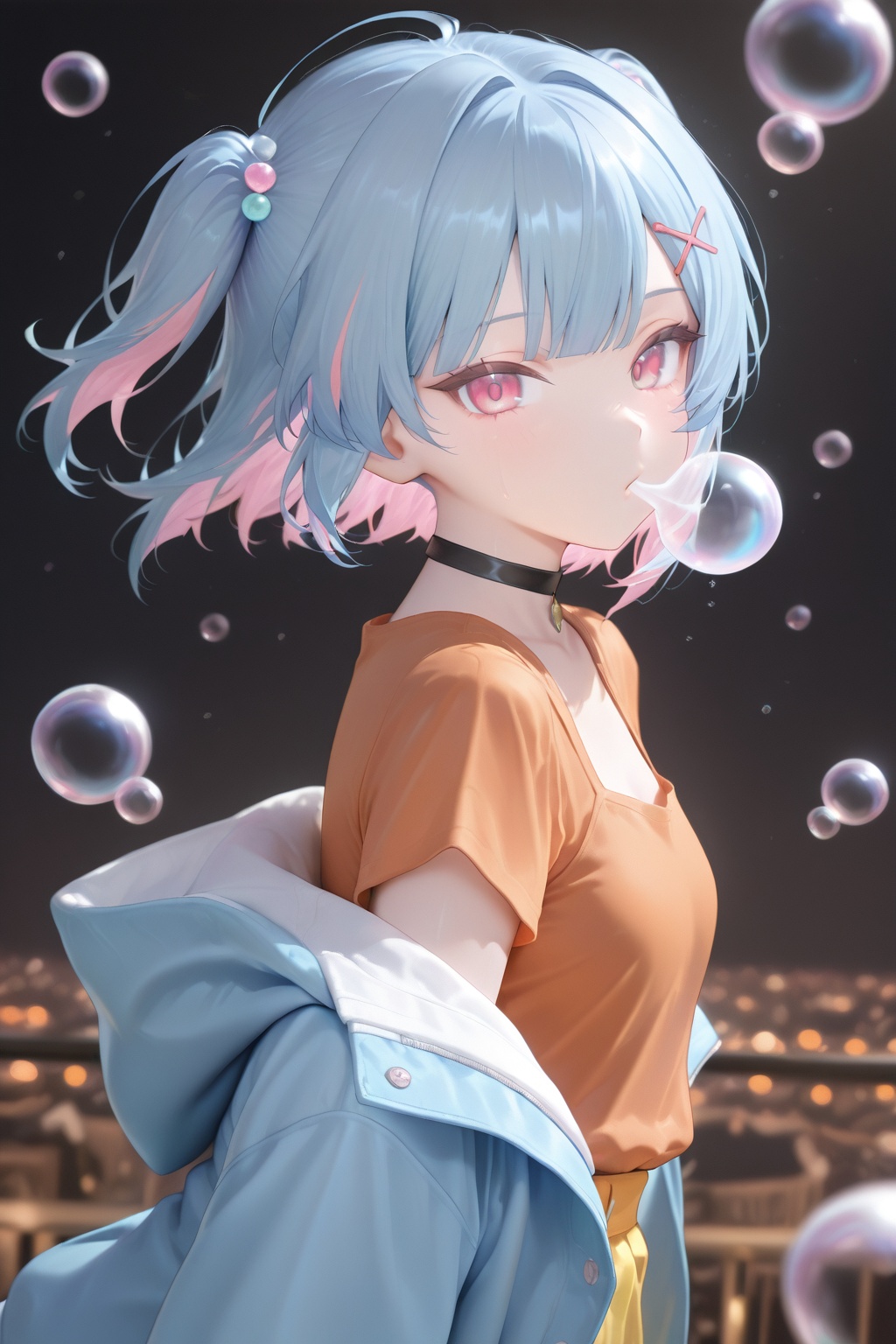 1girl,  solo,  bubble on Tensor.Art