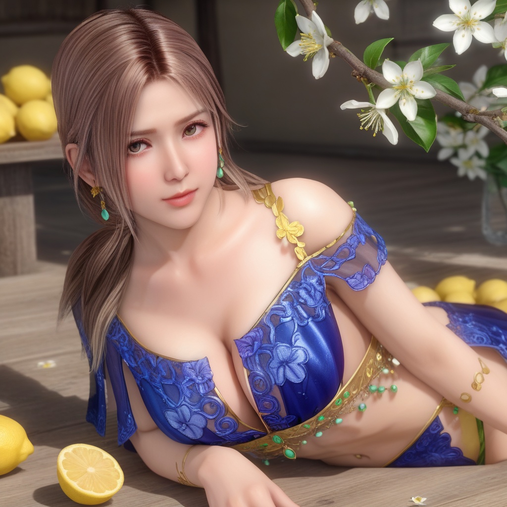 <lora:847-DA-XL-死或生-Elise-BirthdaySuit-20220903:0.8>, (,1girl, ,best quality, ),,  ,ultra realistic 8k cg, ,masterpiece, (( , )),,  fiction,mole, ,      , lemon blossoms,  (cleavage),,  (), ,,,