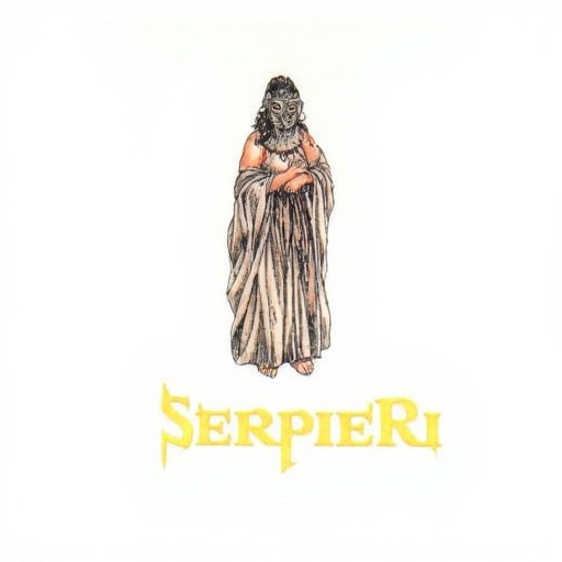 cover art,  by Serpieri,  a woman wearing a robe and a mask on Tensor.Art