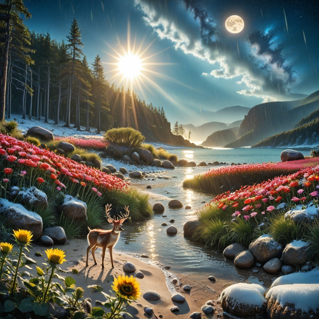 sunflower,  sky,  yellow flower on Tensor.Art