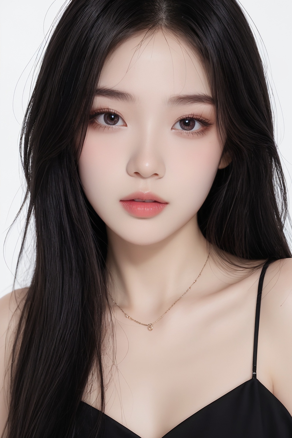 1girl,1girl,black eyes,black hair,bracelet,brown eyes,jewelry,lips,long hair,  <lora:美妆美女1.0:0.66>