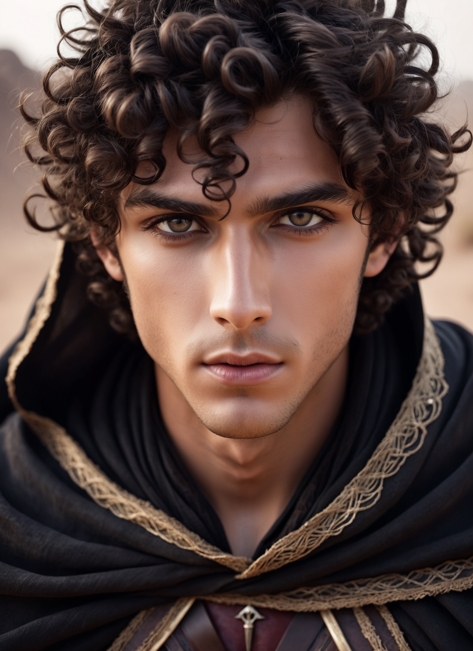 photorealistic Close-up portrait photography,  ,  Earthy-toned mesmerizing eyes on Tensor.Art