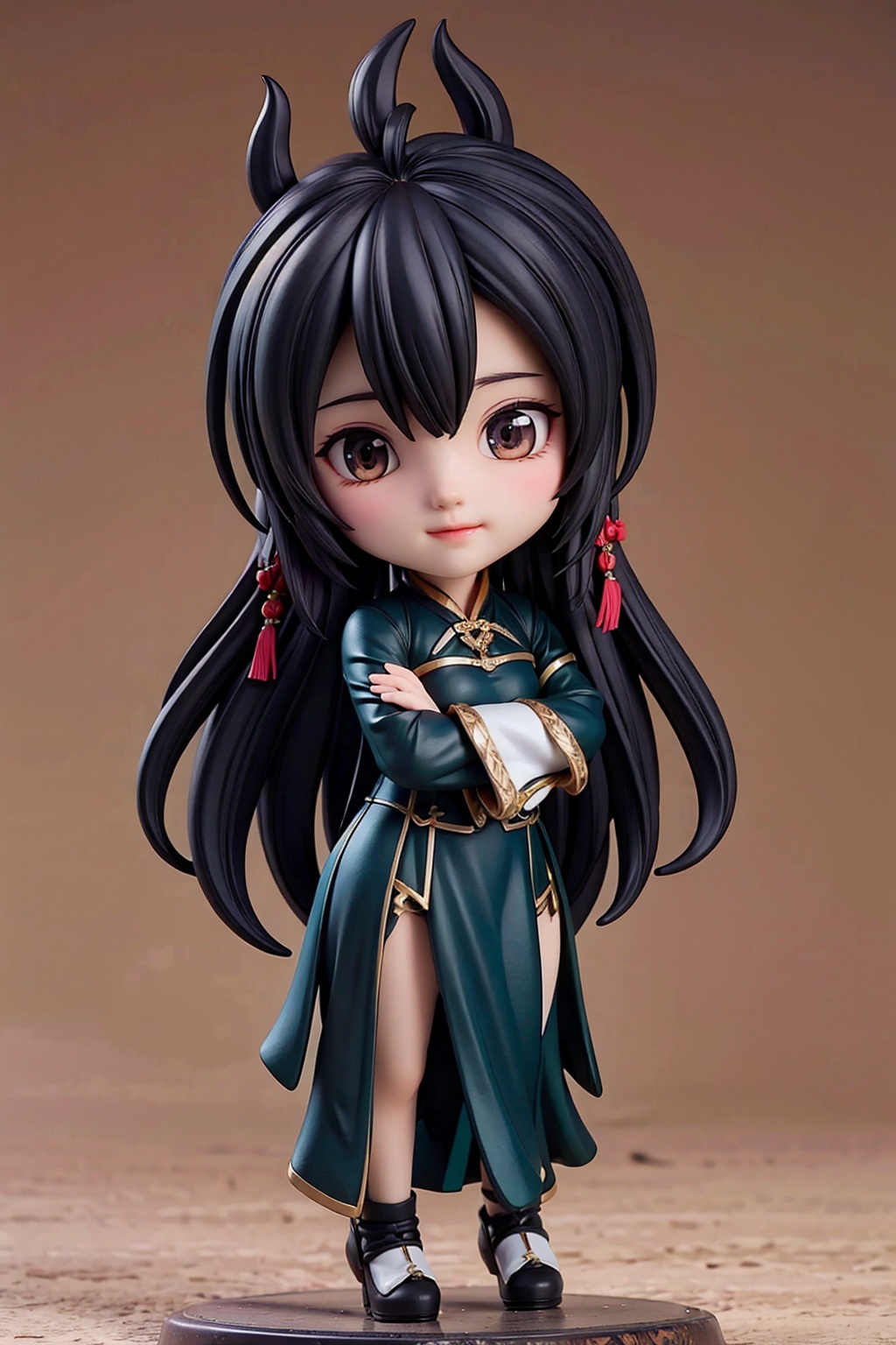 girl,black long hair,full body,arms at sides,chinese clothes,