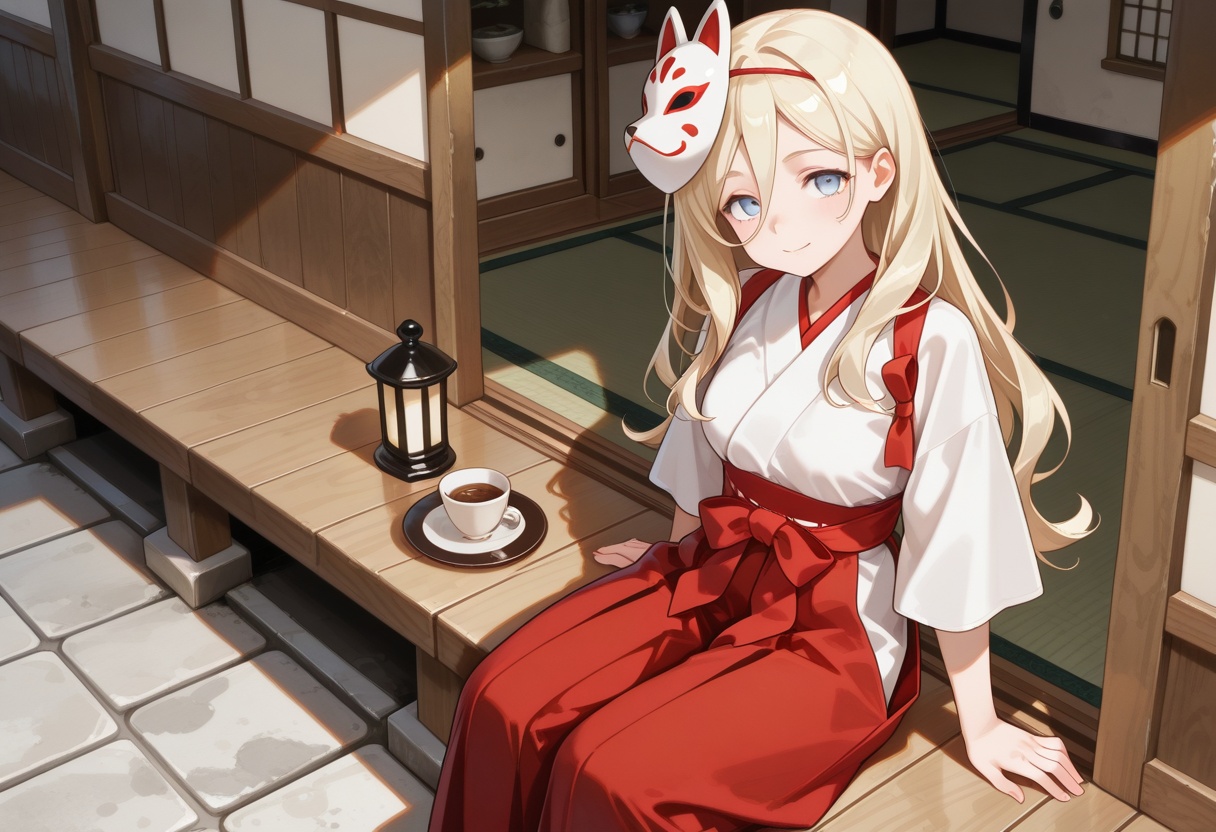 1girl,  solo,  shrine maiden on Tensor.Art
