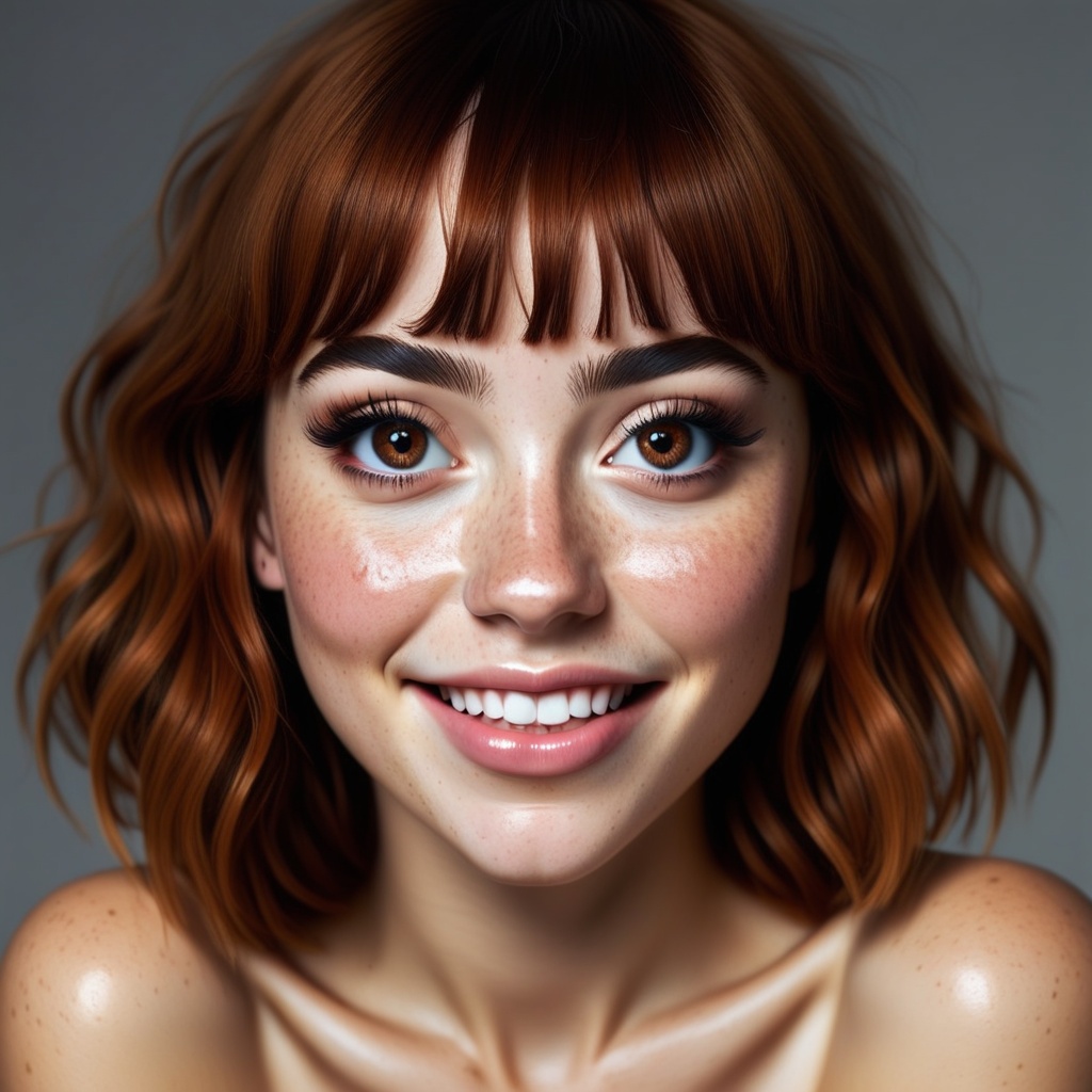 beautiful lady,  (freckles),  big smile on Tensor.Art