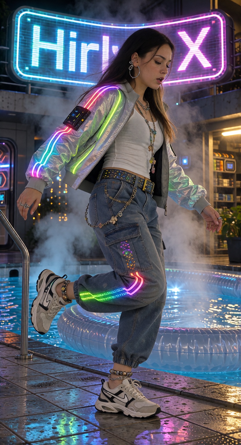 ChirlyX,  Hologram amusement deck,  designed as a complete science-fiction environments scene with distinct foreground on...