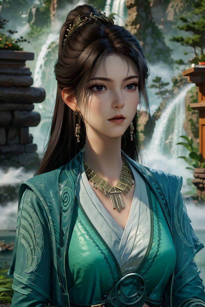 In front of a waterfall<lora:幕佩灵:1>
