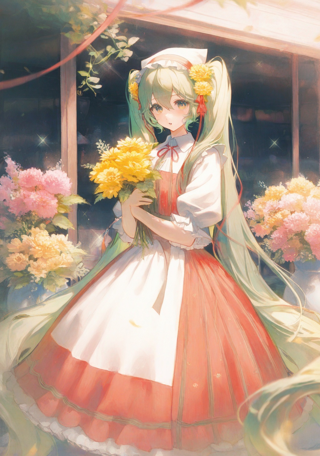 1girl,  flower,  solo on Tensor.Art