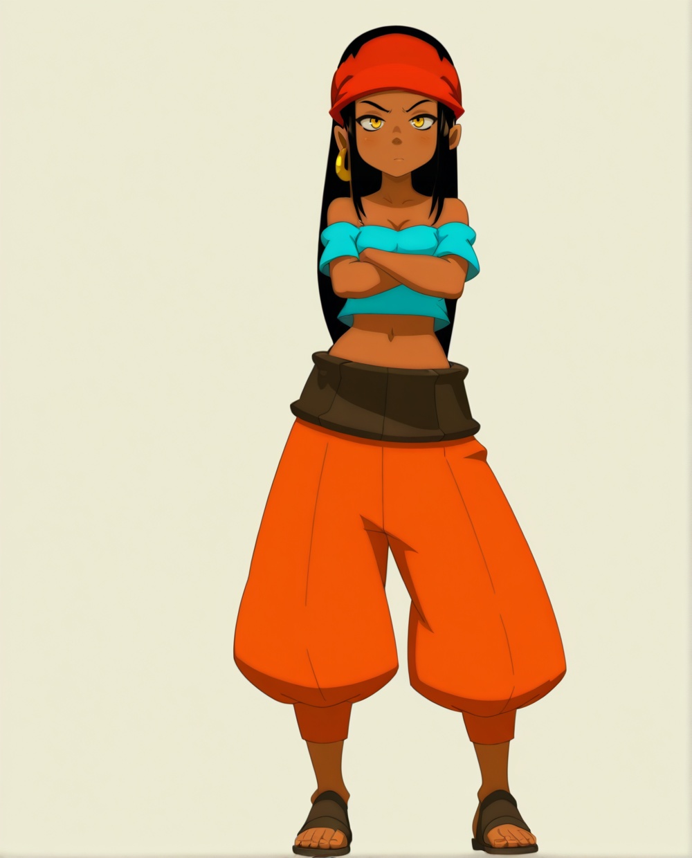 elaine,  dark skin,  black hair on Tensor.Art