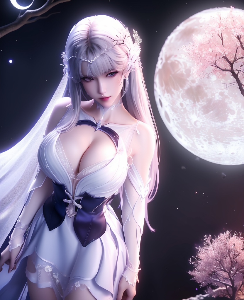 <lora:587-DA-神印王座-圣采儿-觉醒:0.8>(,1girl, ,best quality, ),looking at viewer,  ,ultra detailed background,ultra detailed background,ultra realistic 8k cg, ,masterpiece, (( , )),, ,fiction,mole,,      ,(cleavage), (),  ,see-through, lace, (((, solo, moon, , bare_tree, )))(cleavage),