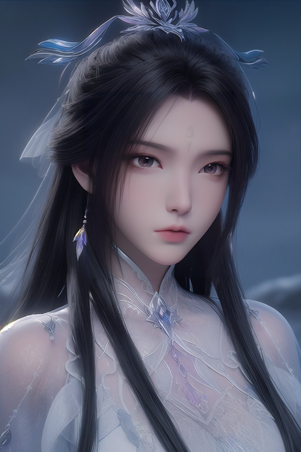 comic <lora:luxueqiCN:1>,luxueqi,1girl,solo,jewelry,hair ornament,crystal earrings,earrings,long hair,black hair,forehead mark,upper body,crystal,crystal hair ornament,alpha transparency,see-through,hair bun,dress,white dress,facial mark,realistic,expressionless,single hair bun,closed mouth,(snowflakes:1.2),sky,(night:1.2),(falling snowflakes:1.2),annoyed,glaring,(abomasnow:1.2),(wind:1.2),highres,absurdres,huge filesize,wallpaper,colorful,fantasy,best quality,masterpiece,illustration,an extremely delicate and beautiful,extremely detailed,CG,unity,8k wallpaper,Amazing,finely detail,masterpiece,best quality,official art,extremely detailed CG unity 8k wallpaper,absurdres,incredibly absurdres,huge filesize,ultra-detailed,highres,extremely detailed,beautiful detailed girl,extremely detailed eyes and face,beautiful detailed eyes,light on face, . graphic illustration, comic art, graphic novel art, vibrant, highly detailed