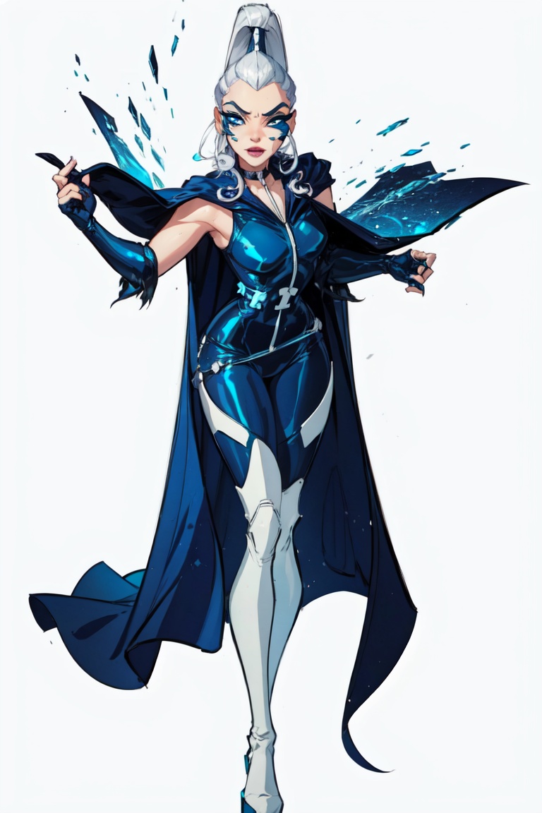 (Icy),  blue eyes,  white hair on Tensor.Art
