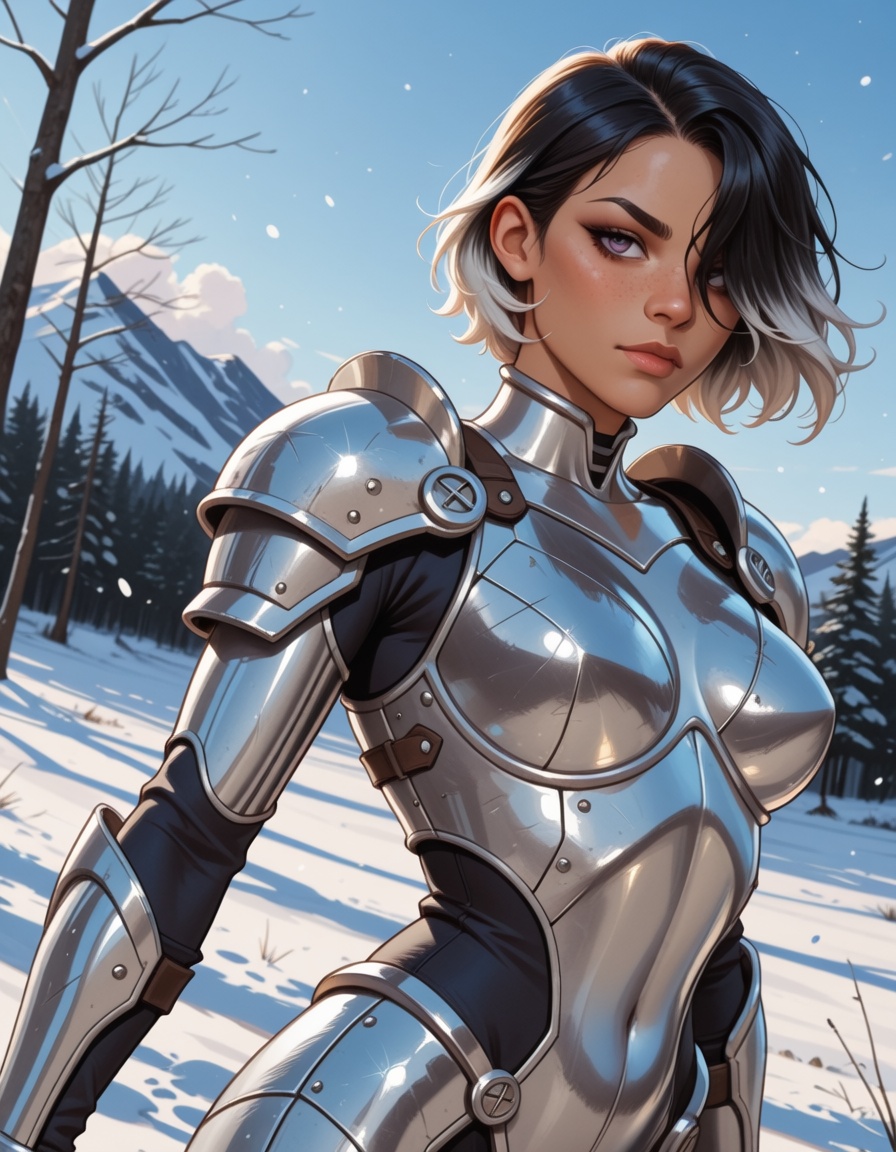 1girl,  white armor, on Tensor.Art