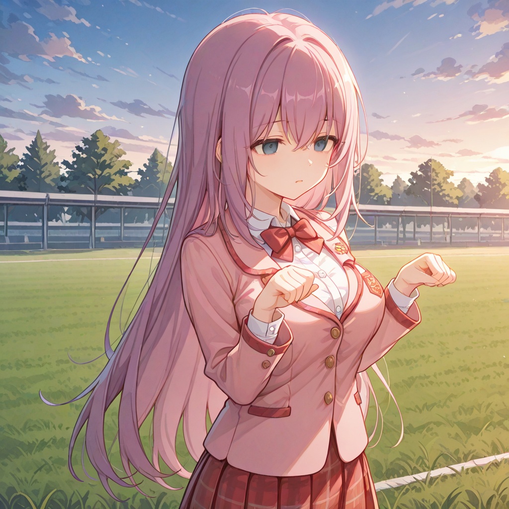 tsubakigaoka_uniform,  pink blazer,  collared shirt on Tensor.Art