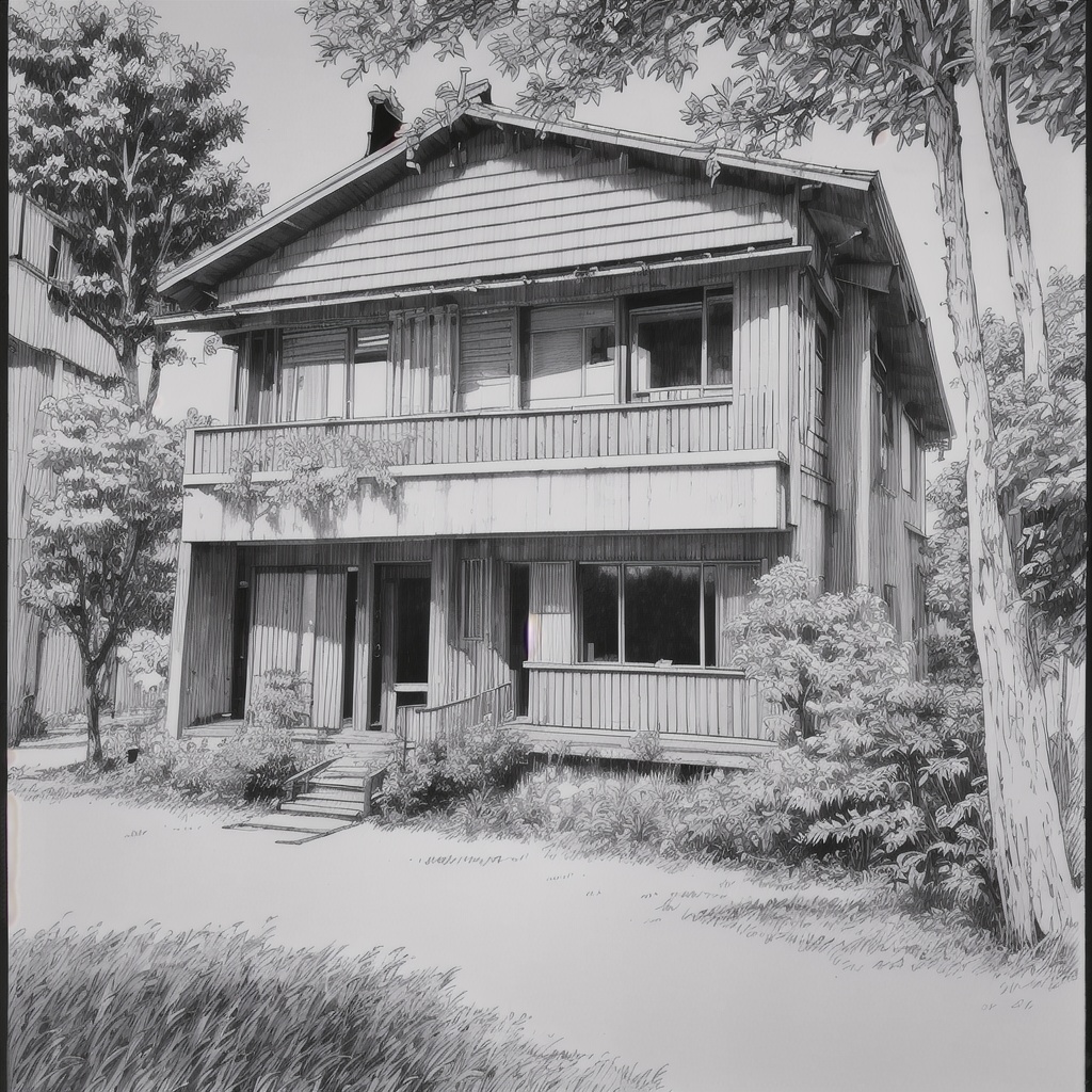jiedao,greyscale,monochrome,no_humans,grass,tree,scenery,outdoors,traditional media,house,window,ground vehicle,city,building,outdoors,<lora:素描街道test-0000010:0.8>,, masterpiece, best quality,