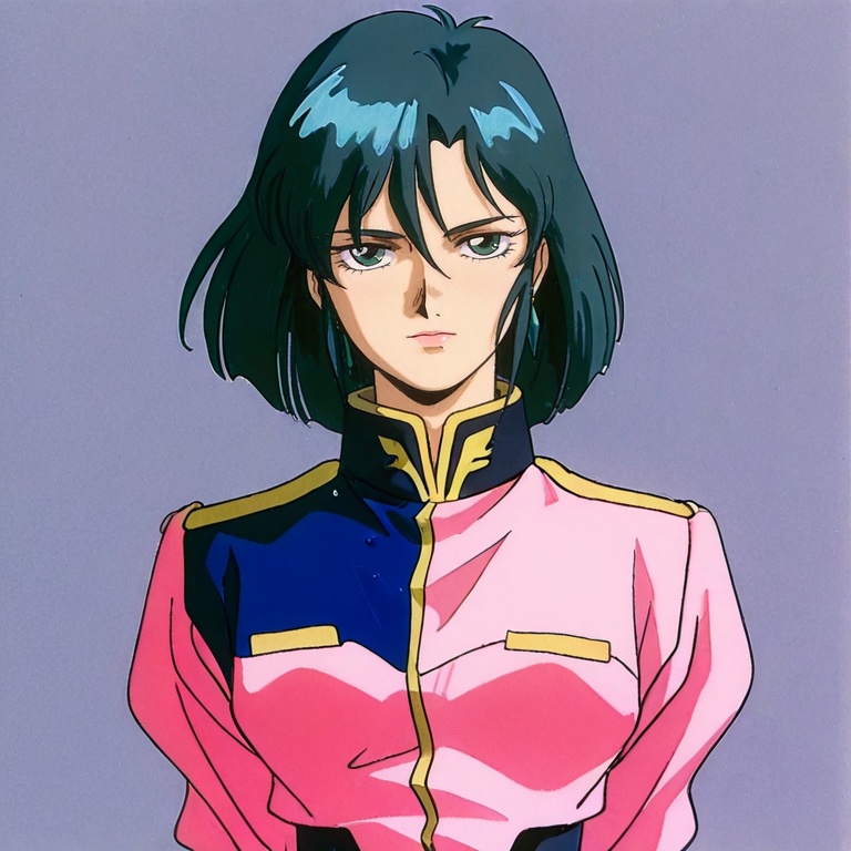 masterpiece, best quality,solo,(grey background:1.2),simple background,1girl,looking at viewer,  retro artstyle, 1980s \(style\), anime_style, aw_0015_style, gundam_x_style, 1990s \(style\)<lora:A.W.0015-ILL:0.8>