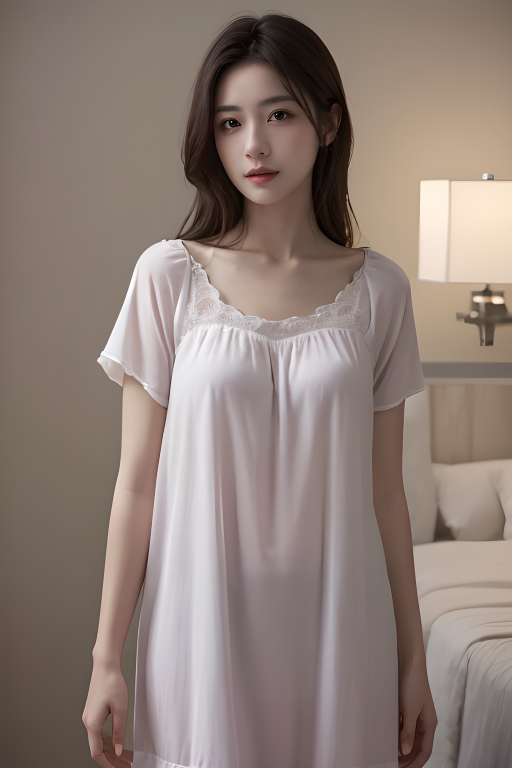 <lora:0809_01:0.7>,simple background,nightgown,, 1girl,realistic,masterpiece, best quality, photorealistic, HDR,detail