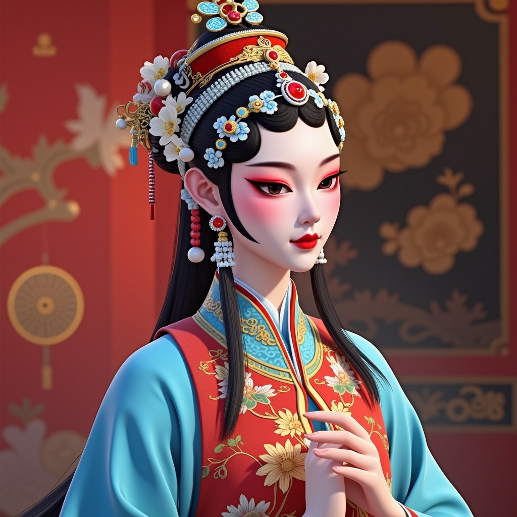 painting of a woman in a blue and red dress with a red hat,palace,a girl in hanfu,beautiful render of tang dynasty,beautiful character painting,onmyoji portrait,onmyoji detailed art,chinese empress,xianxia,oriental wallpaper,ancient asian dynasty princess,ancient chinese goddess,high detail skin,xianxia fantasy,ancient china art style,xianxia hero,queen of the sea mu yanling,chinese princess,chinese dress,ancient chinese princess,Xia Gui,chinese costume,feng zhu concept art,ancient chinese beauties,cosmetics,in style of fenghua zhong,cgsociety 9,heise-lian yan ****,beautiful fantasy portrait,fantasy portrait art,style of feng zhu,stylized make-up on face,cgsociety and fenghua zhong,concept art | feng zhu,