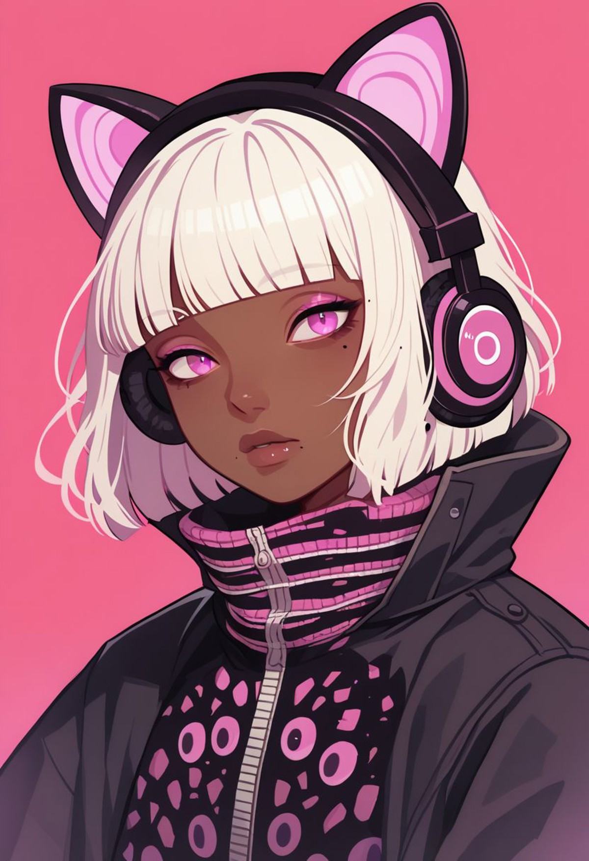 did vaporwave style,  1girl,  solo on Tensor.Art