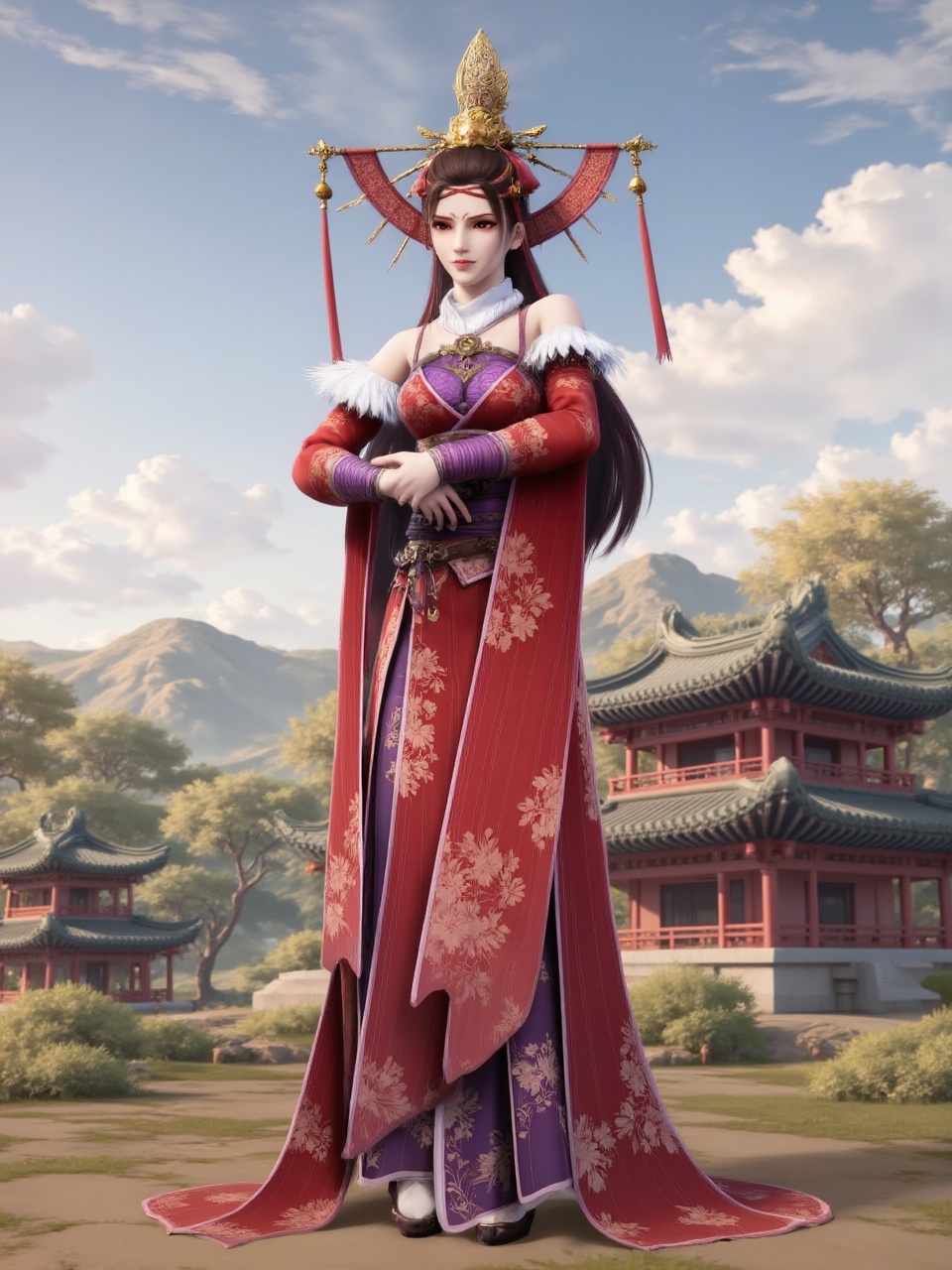 nvdi,  3D animation of a female character,  traditional Chinese long dress by 漫美馆 on Tensor.Art
