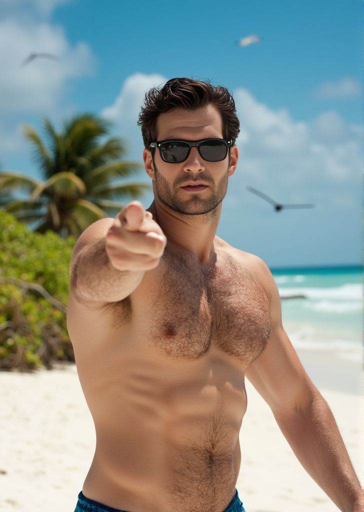 Henry Cavill ,  A cover magazine photo,  wearing sunglasses on Tensor.Art