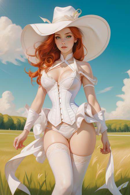 ***** beautiful woman,  ginger hair,  large breasts on Tensor.Art