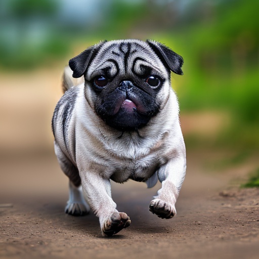 best quality, masterpiec8K.HDR.Intricate details,ultra detailed,8k,masterpiece, best quality,no humans, realistic,  dog,   simple background ,full body, Chinese Rural Dog，running， <lora:巴哥犬:1>