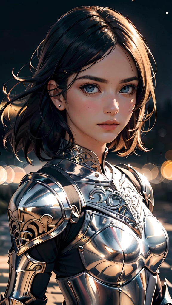 Portrait of a girl,  the most beautiful in the world,  (medieval gold armor) on Tensor.Art