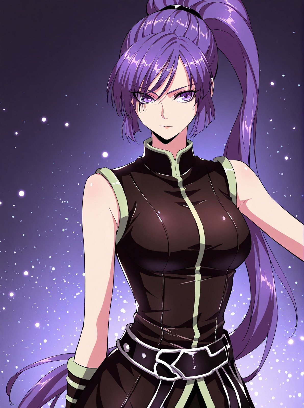 1 girl,  solo,  purple hair on Tensor.Art