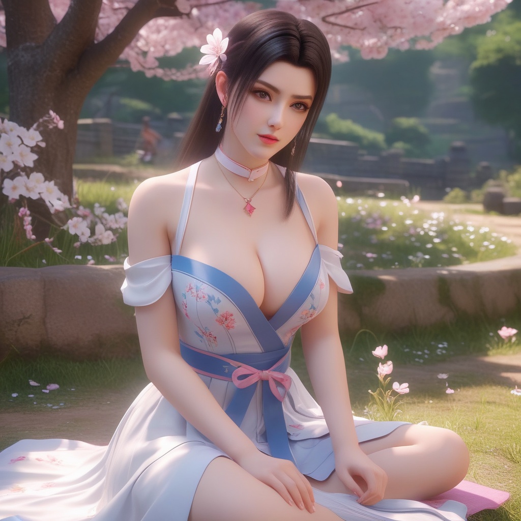 <lora:850-DA-XL-斗破苍穹-美杜莎-红色睡衣:0.8>, (,1girl, ,best quality, ),,  ,ultra realistic 8k cg,, ,masterpiece, (( , )),, ,   ,   cure blossom,  ,,  (cleavage),,  (), ,(sit),