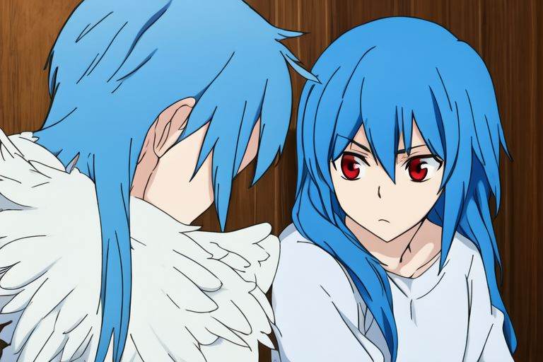 headshoot,  femboy greek angel,  red eyes on Tensor.Art