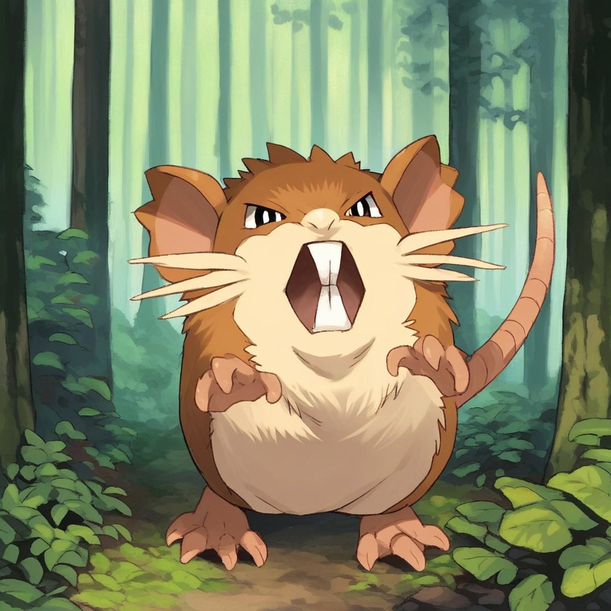 solo male,  raticate,  feral on Tensor.Art