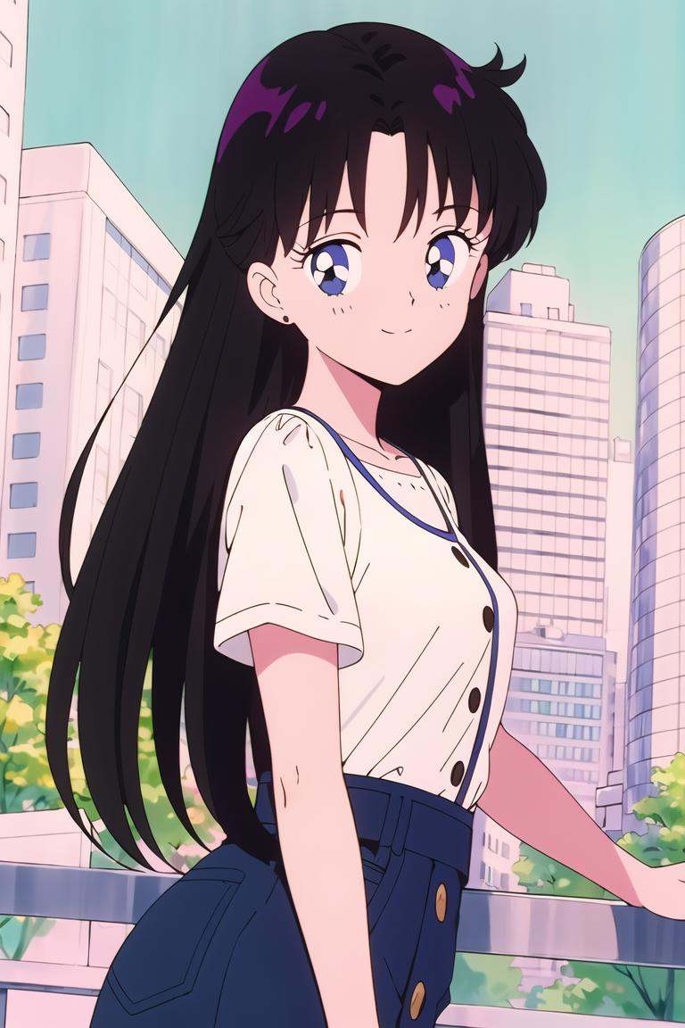 best quality, masterpiece,  <lora:smv1-10:1>, 1girl, looking at viewer, light smile, ,upper body, city,
