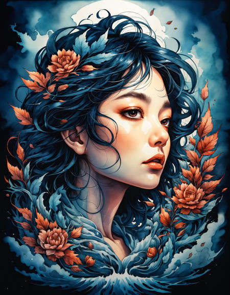 Like the Wind,  ink style,  watercolor style on Tensor.Art