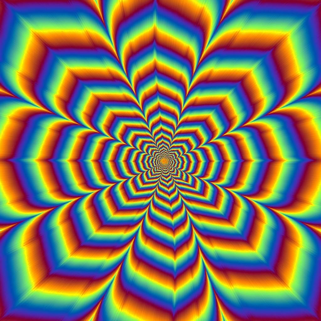 MESMERIZING OPTICAL ILLUSION,  DIGITAL FLOWER WITH RAINBOW COLORS,  PSYCHEDELIC on Tensor.Art