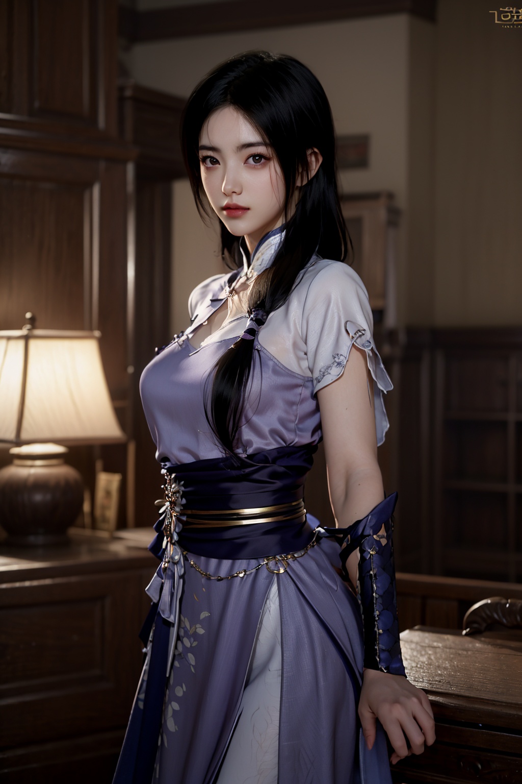 masterpiece,best quality,extremely detailed 8K wallpaper,1girl,lingyueru,black hair,long hair,looking at viewer,dress,