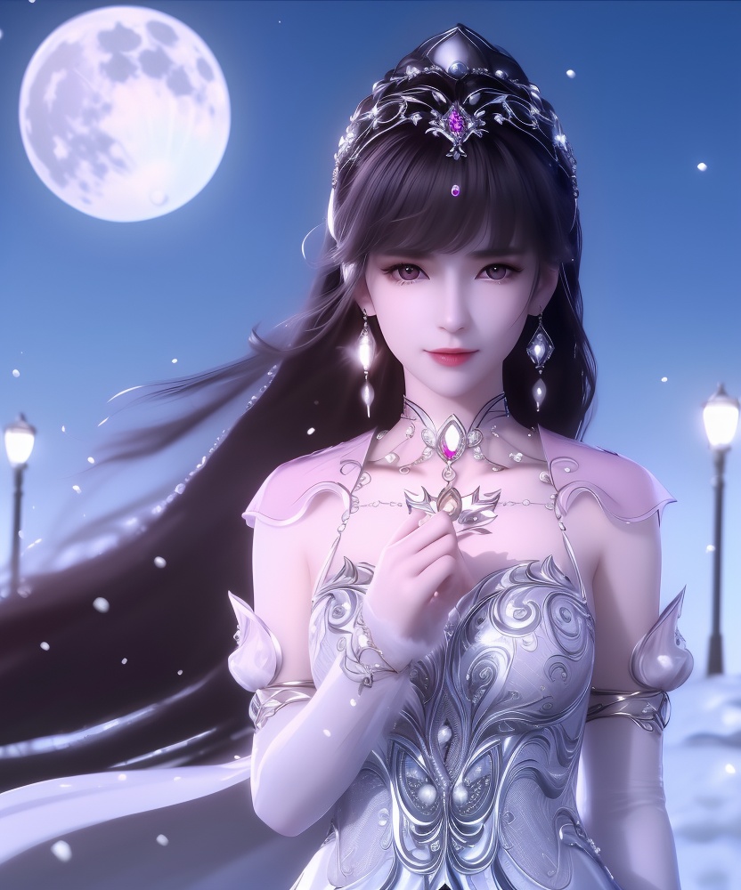 <lora:541-DA-斗罗大陆-小舞-神界:0.8>(,1girl, ,best quality, ),looking at viewer,  ultra realistic 8k cg, picture-perfect face,   clean, masterpiece,     cinematic lighting, cinematic bloom, fantasy,  , unreal, science fiction, ((,1girl, pov,))(((,tree, 1girl, full moon,snowing,snow ,solo,     solo focus,  long_hair, looking_at_viewer,  )))  (rich:1.4,)     prestige, luxury, jewelry, diamond, gold, pearl, gem, sapphire, ruby, emerald, intricate detail, delicate pattern, charming, alluring, seductive, erotic, enchanting, hair ornament, necklace, earrings, bracelet, ,