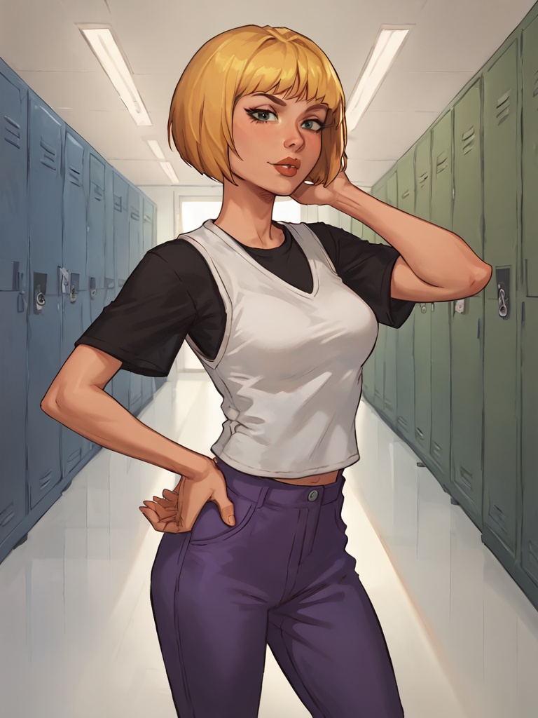 nazz,  lips,  white vest on Tensor.Art