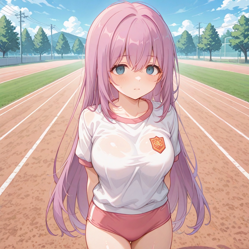 tsubakigaoka_gym_uniform,  gym shirt,  pink buruma on Tensor.Art