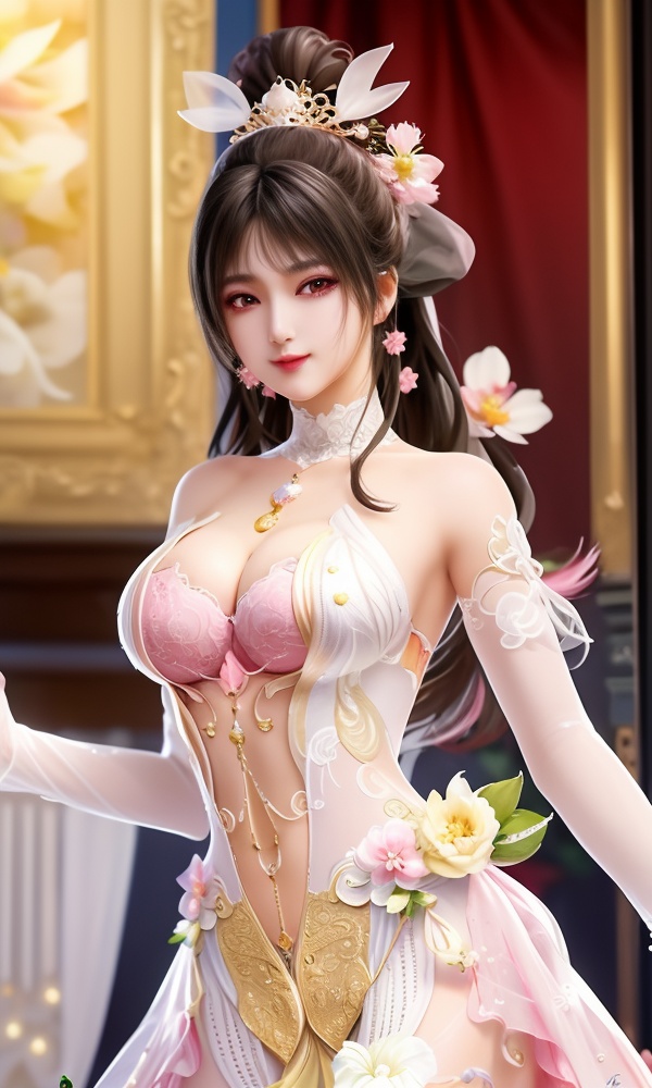 (,1girl, ,best quality, ),looking at viewer, <lora:454-DA-永劫无间-斗罗大陆-小舞:0.8> ,ultra detailed background,ultra detailed background,ultra realistic 8k cg, ,masterpiece, (( , )),,  fiction,mole, ultra realistic 8k cg, ,      , lemon blossoms,  (cleavage), (), ,,,
